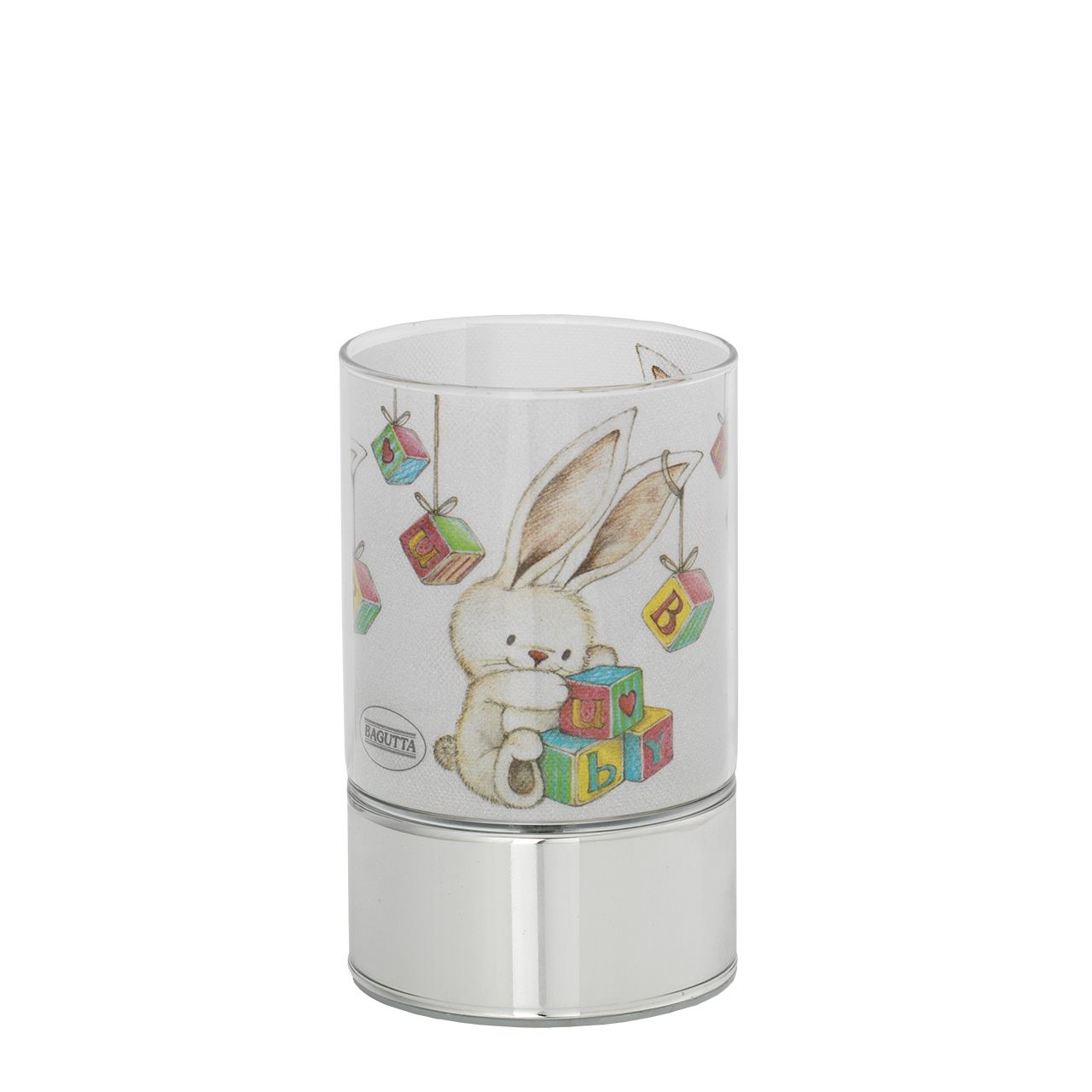 LAMPADA IN VETRO H. 15 CON DECORO CONIGLIETTO